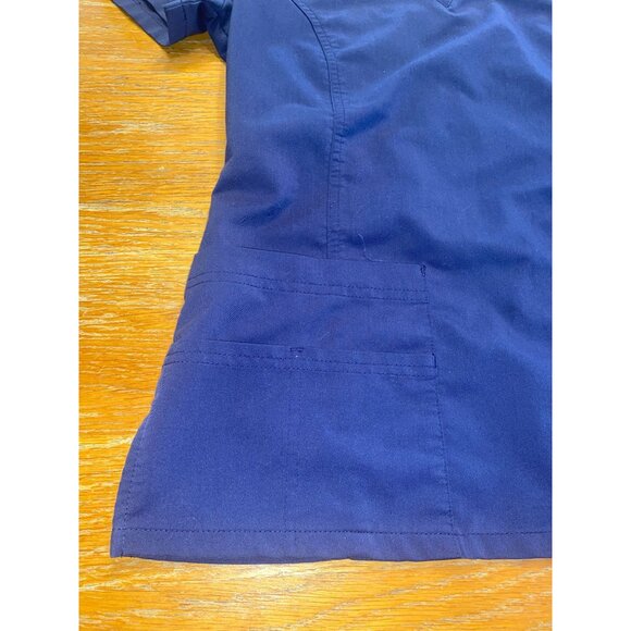 Sambel Scrubs Womens Scrub Top XS Navy Blue V-Neck Stretch - Picture 4 of 5